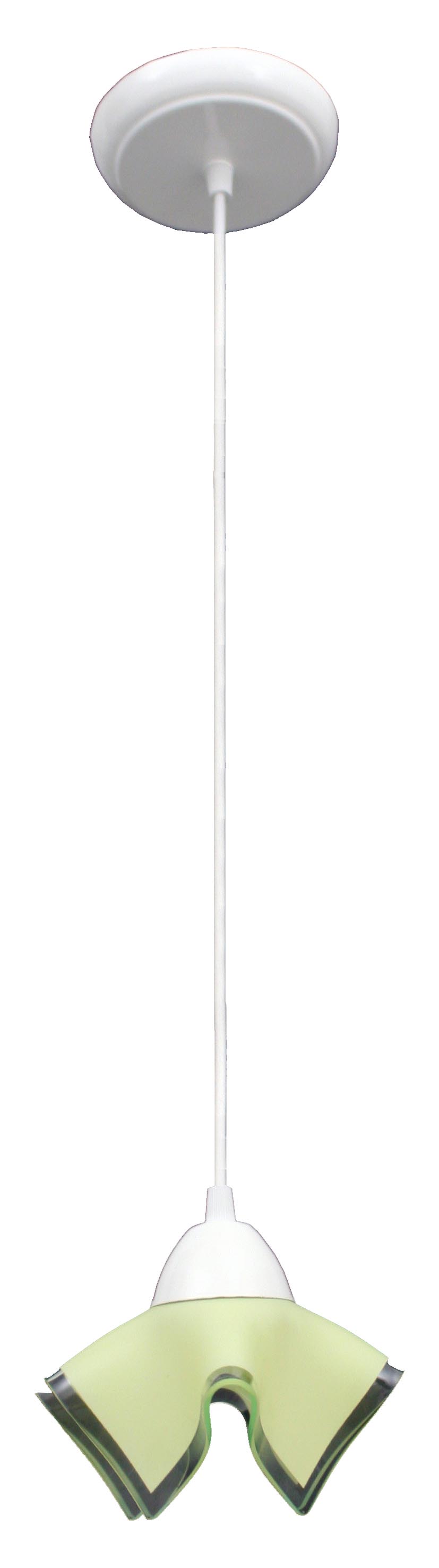 Pendente Classic Branco Com 1 Tulipa Papoula Amarela Pequena