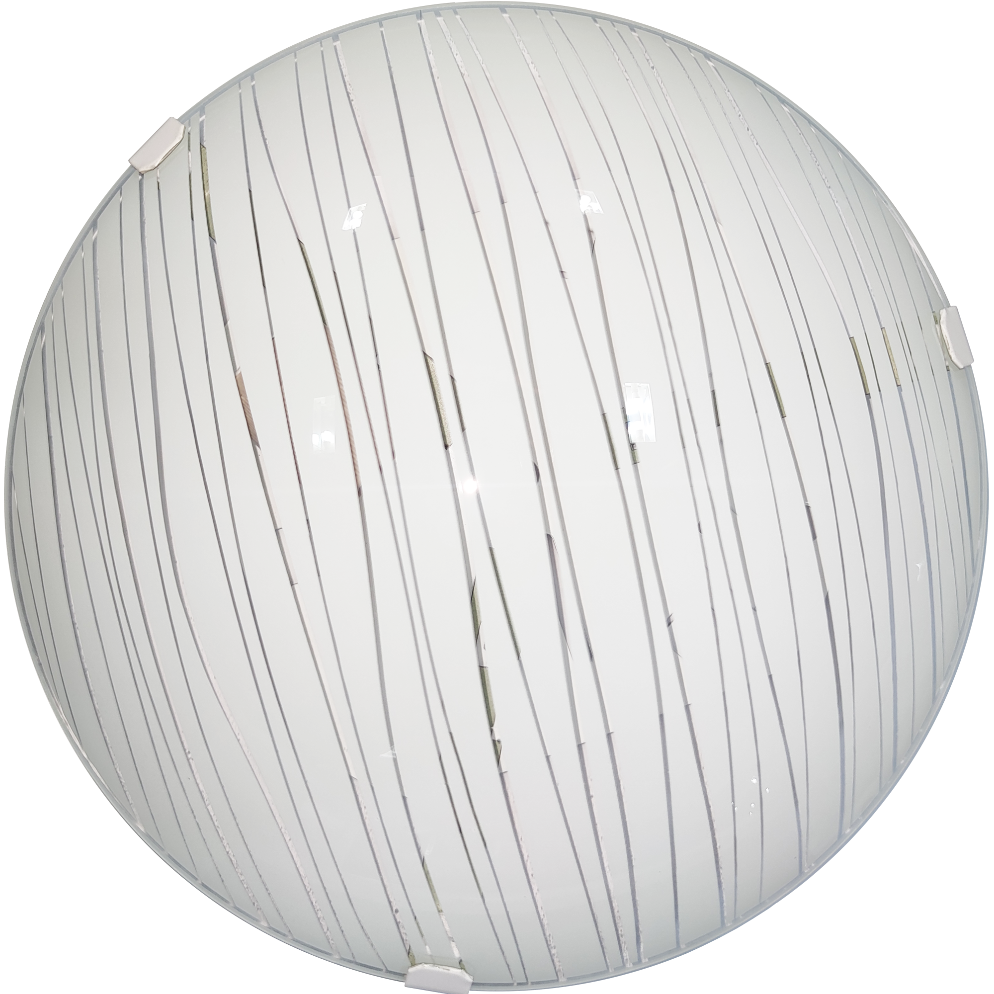 Plafon Solaris Redondo Vidro Curvo Tema Riscado Com 3 Garras de 250mm