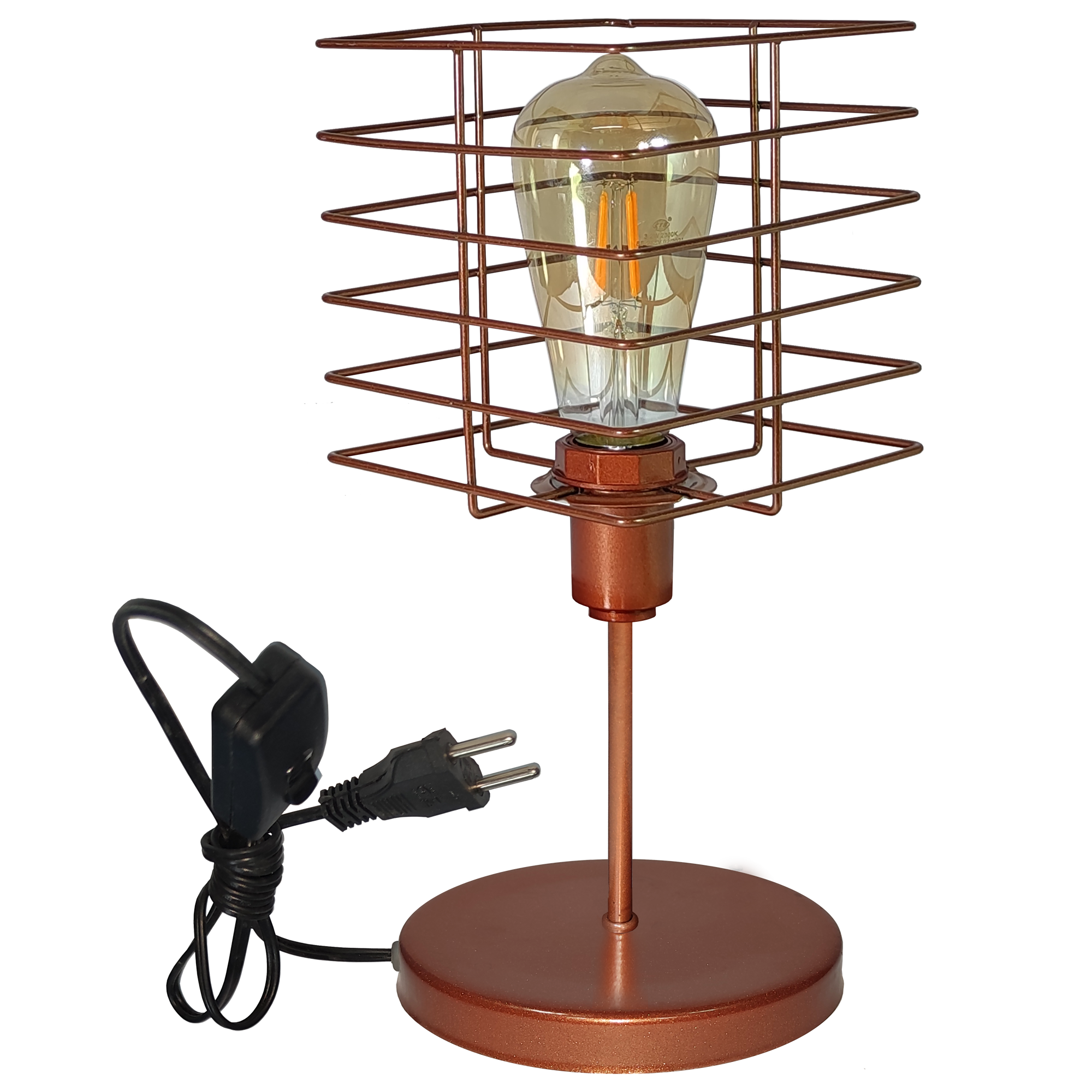 Abajur Mini Aramado Boxy Cobre                                                                      