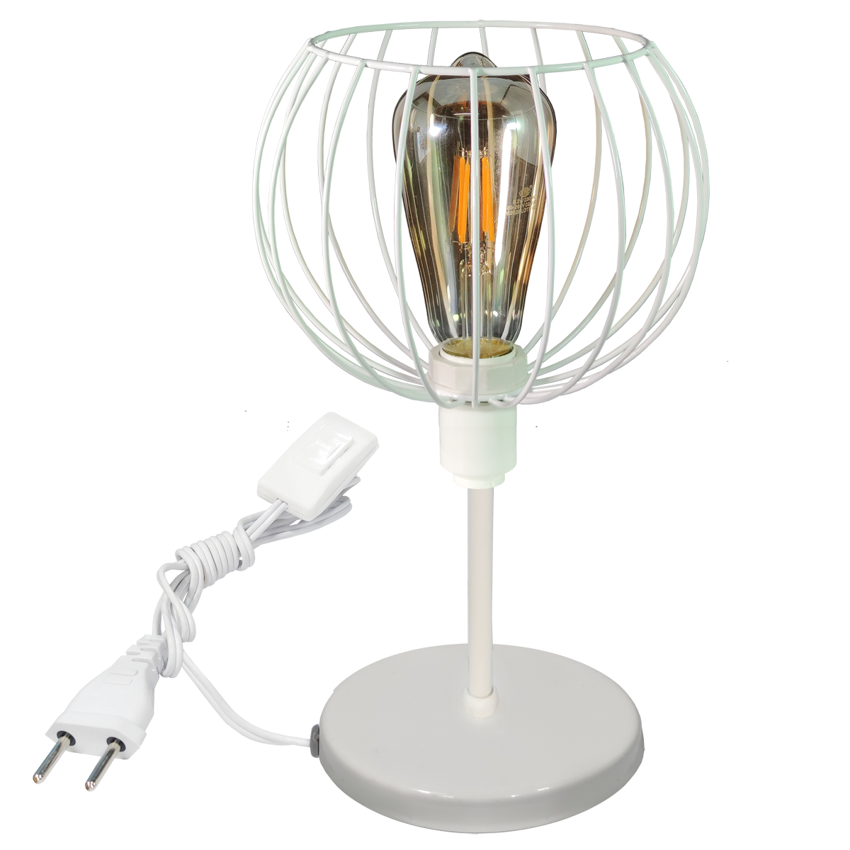 Abajur Mini Aramado tangerine Branco                                                                