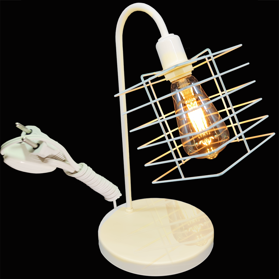 Lumin�ria de Mesa Aramado Boxy Branco