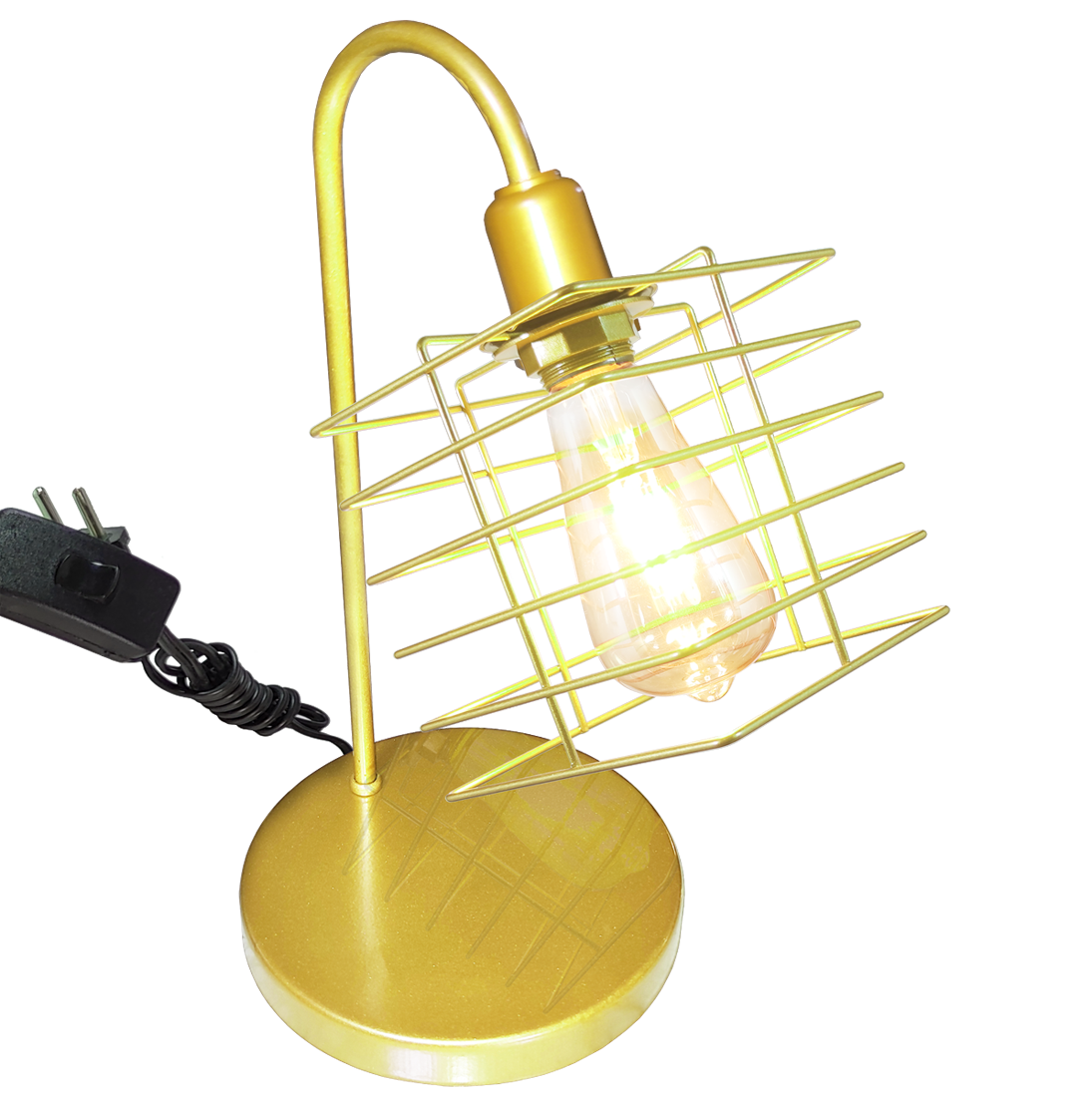 Lumin�ria de Mesa Aramado Boxy DOURADO                                                              