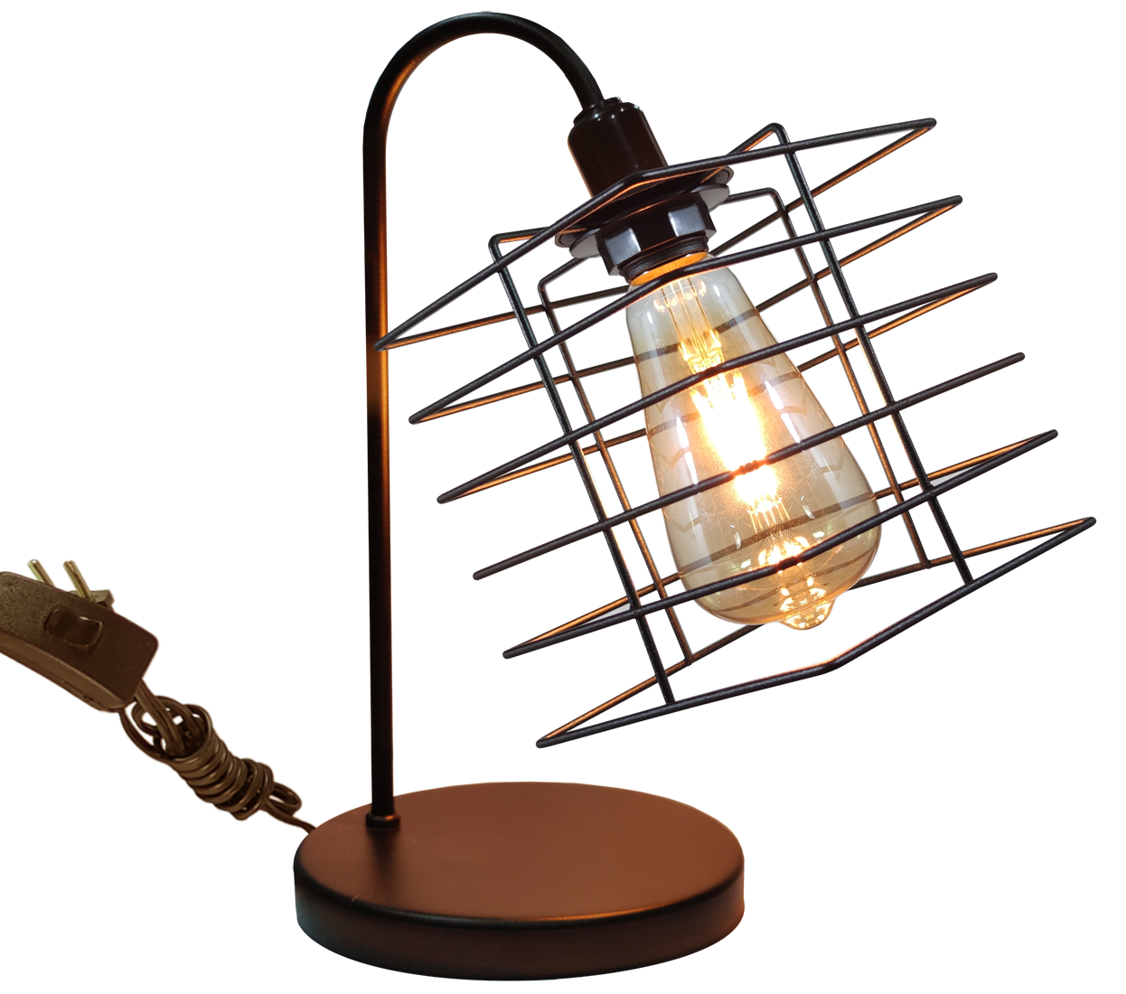 Lumin�ria de Mesa Aramado Boxy Preto                                                                