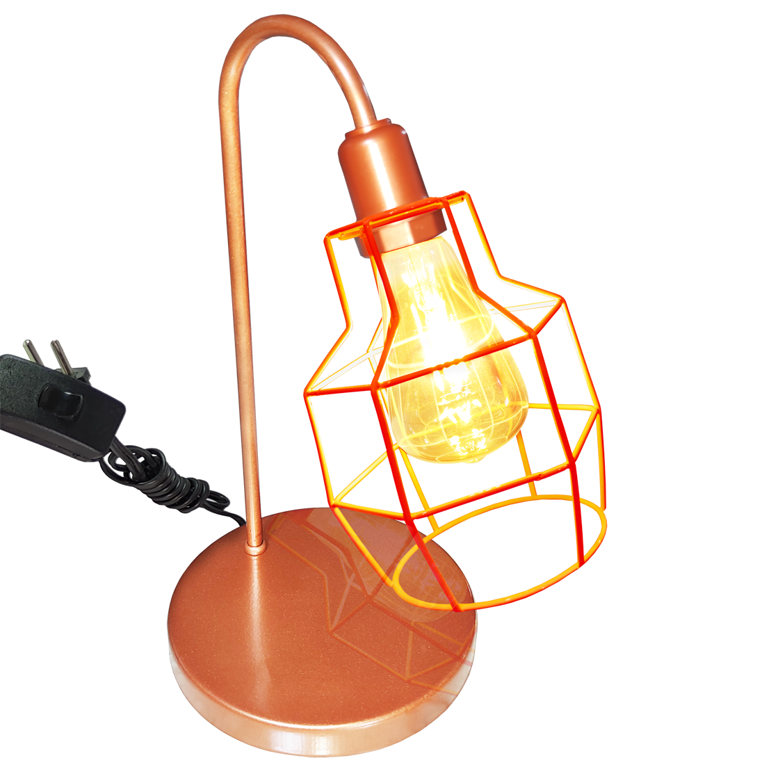 Lumin�ria de Mesa Aramado Granada Cobre                                                             