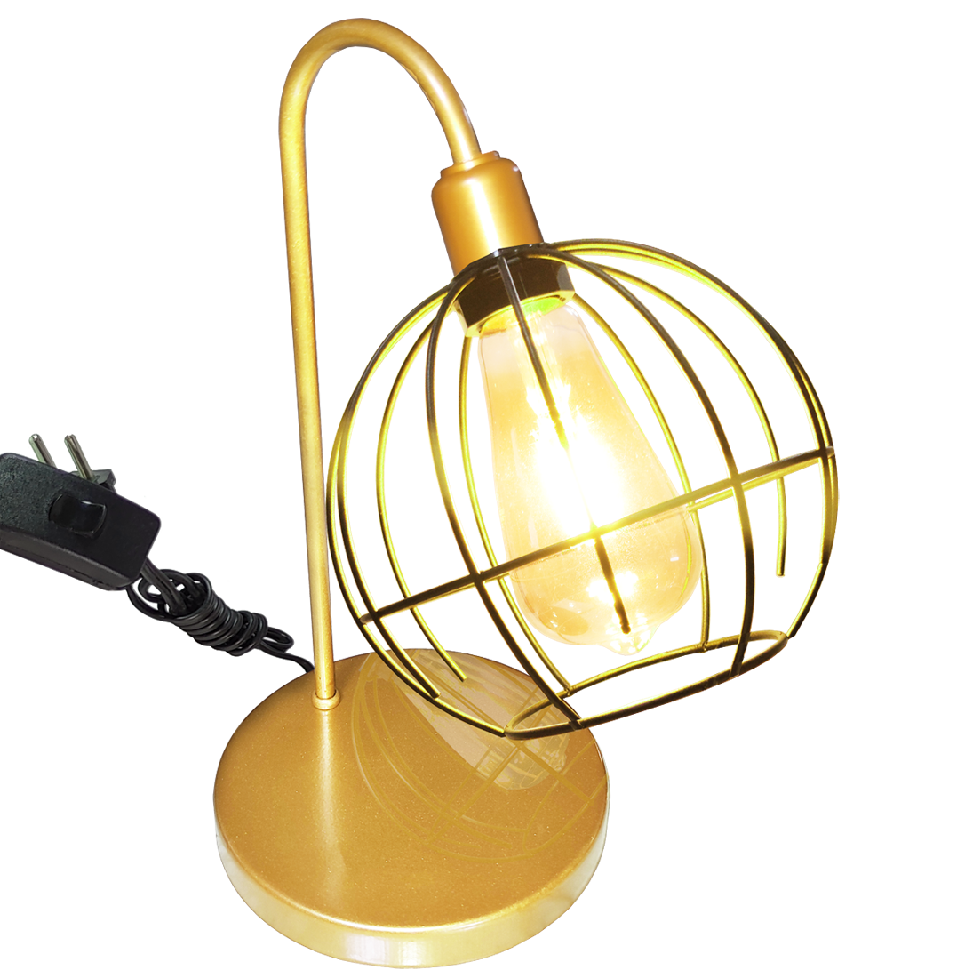 Lumin�ria de Mesa Aramado Spider Dourado                                                            