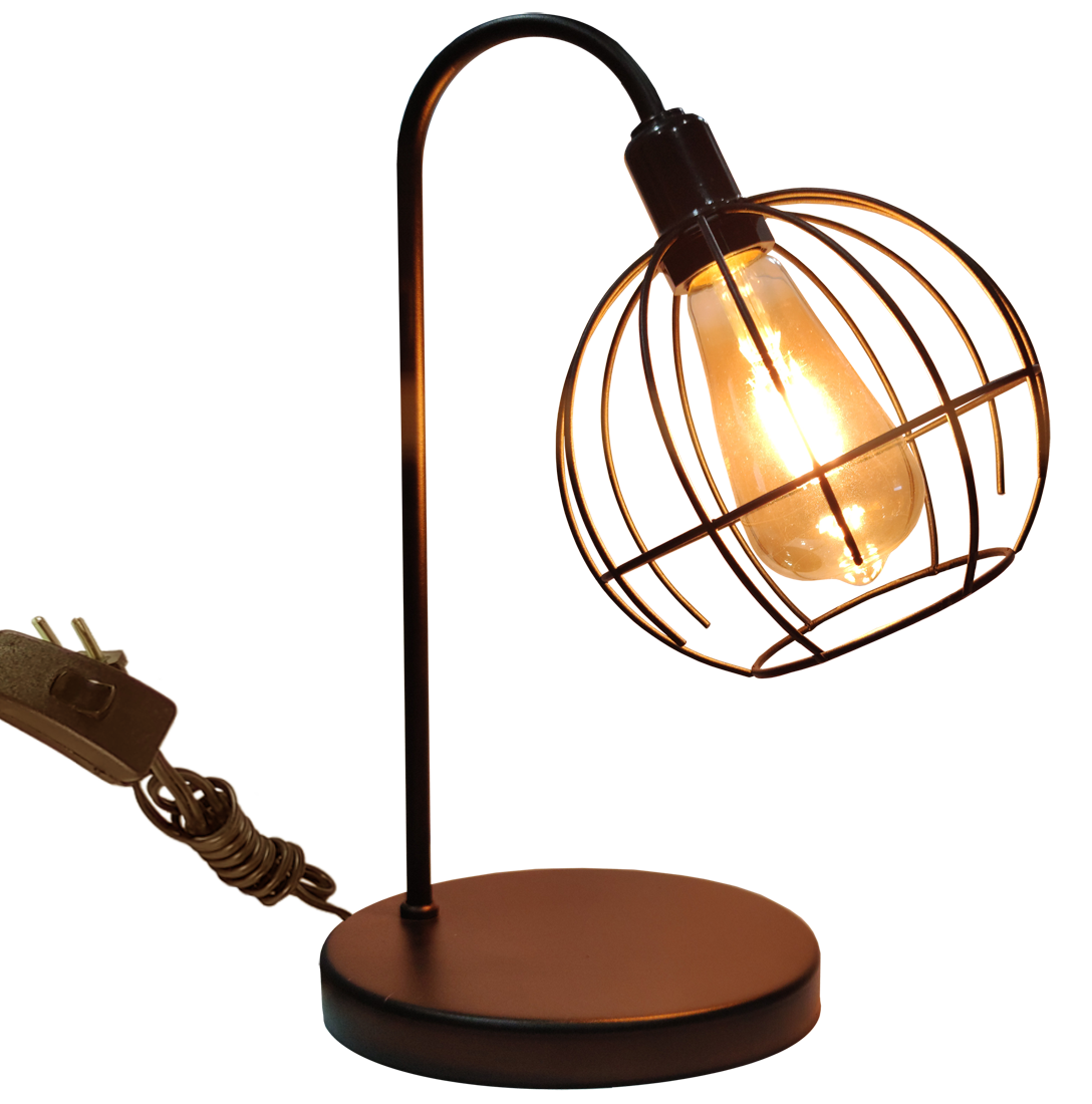 Lumin�ria de Mesa Aramado Spider Preta                                                              