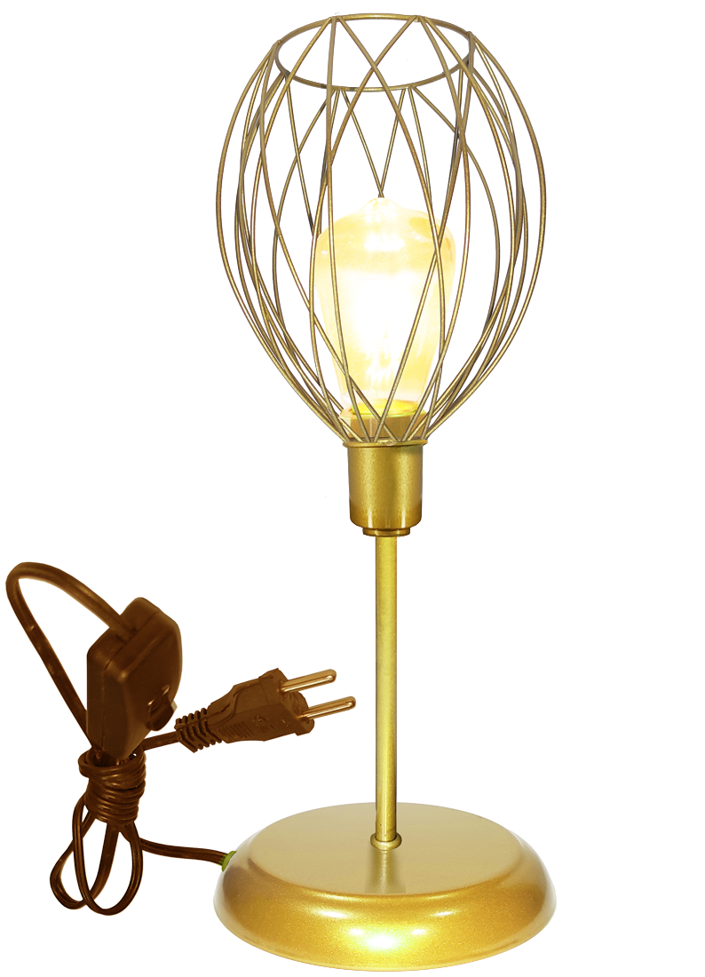 Abajur Classico Aramado Nest Dourado                                                                