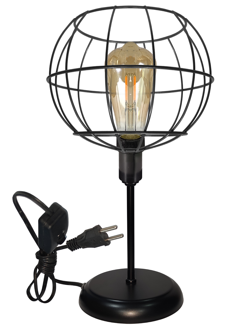 Abajur Classico Aramado tangerine 2 Preto                                                           