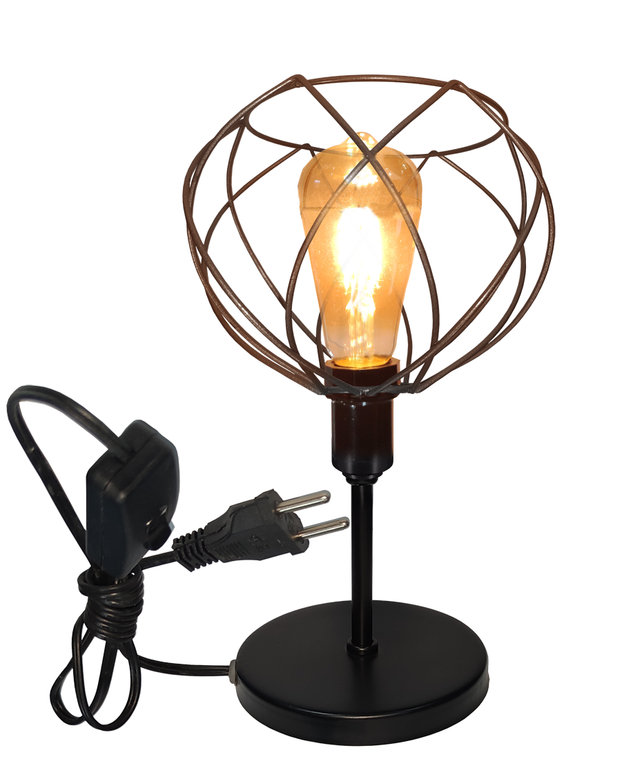 Abajur Mini Aramado Crown Preto                                                                     