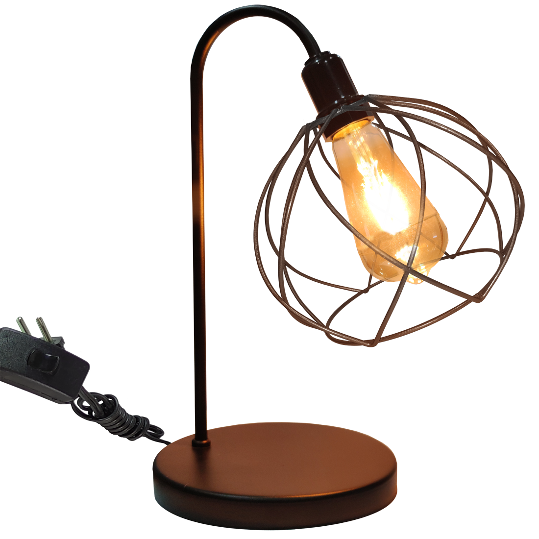 Lumin�ria de Mesa Aramado Crown Preto                                                               