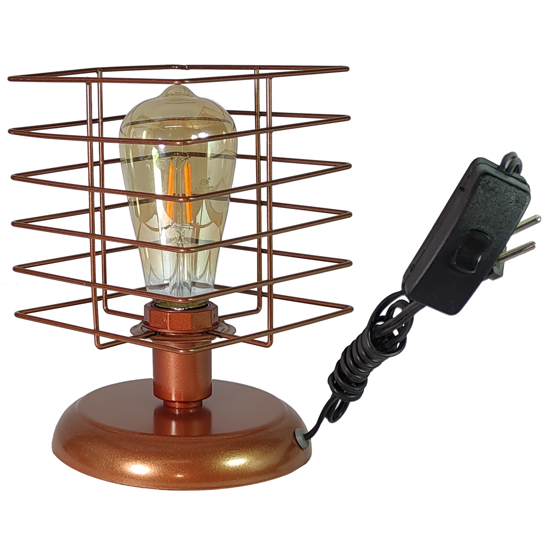 Abajur Aramado Boxy Cobre