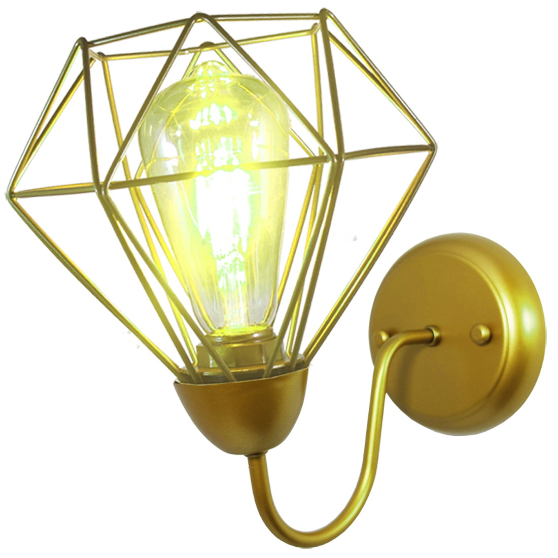 Arandela Aramado Diamante Pequeno Cor Dourado                                                       