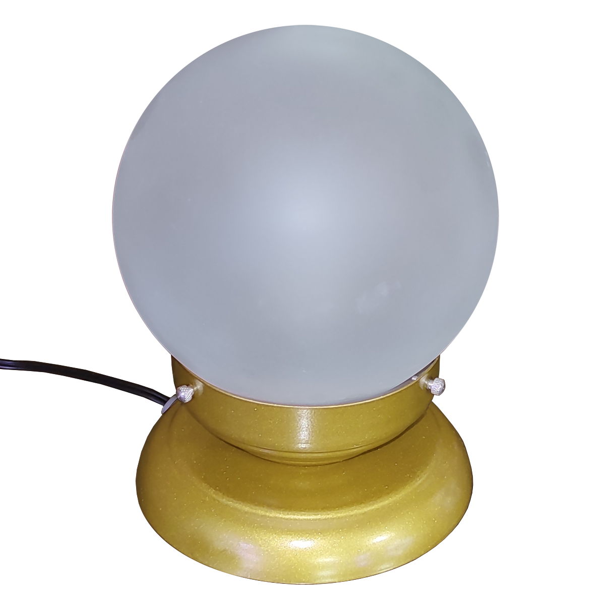 Abajur Bola de Cristal Dourado Com Esfera 10x15 Fosca                                               