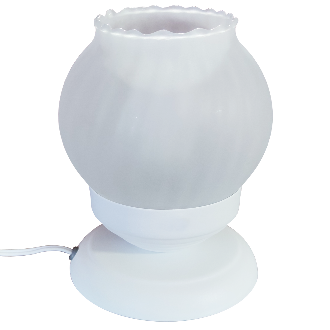 Abajur Sensitive Branco Com Bola Americana Babada LV Fosca                                          