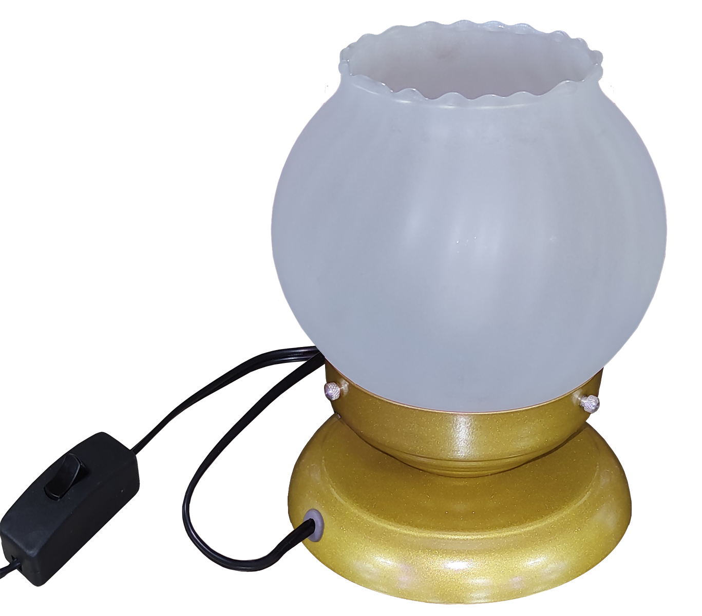 Abajur Sensitive Dourado Com Bola Americana Babada LV Fosca                                         