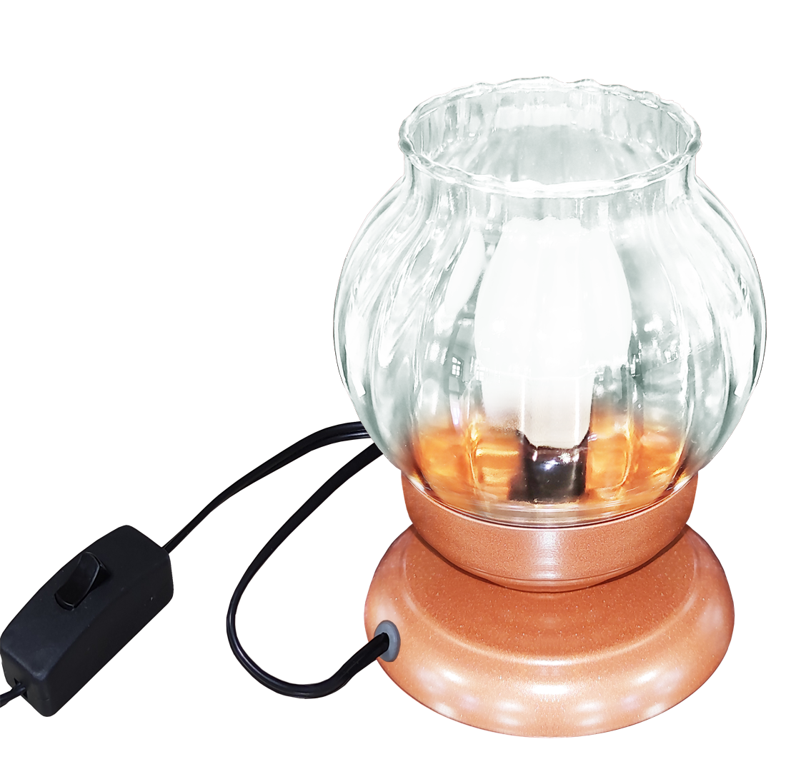 Abajur Sensitive Cobre Com Bola Americana Babada LV Transparente                                    