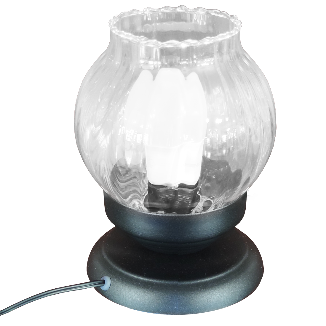 Abajur Sensitive Preto Com Bola Americana Babada Transparente                                       